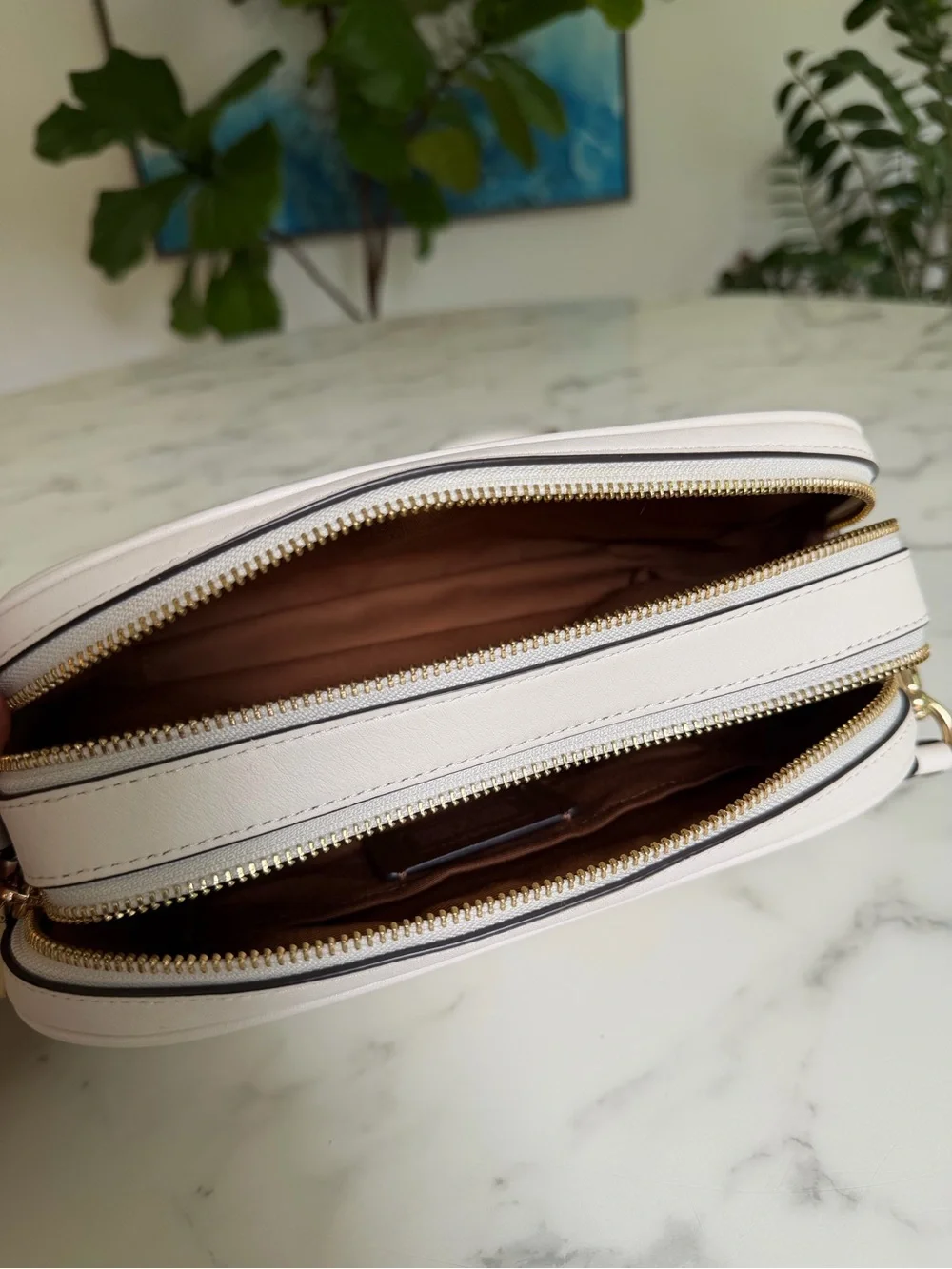 Coach Jes Crossbody With Linear Quilting Gold /Chalk Leather Bag C1569